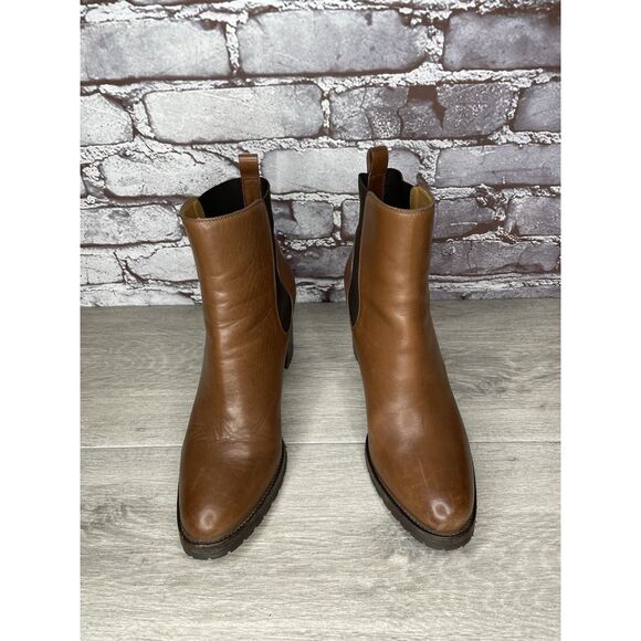 Sartore Paris Brown Leather Ankle Chelsea Vibram Heel Booties Women’s 38EU/7M US - Picture 16 of 16